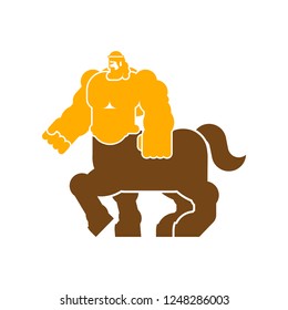 Centaur Heraldic animal. half-man half horse Fantastic Beast. Monster for coat of arms. Heraldry design element.
