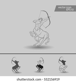 Centaur icon. Centaur concept of mythical centaur archer horse man character with a bow and arrow