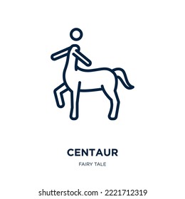 centaur icon from fairy tale collection. Thin linear centaur, greek, sagittarius outline icon isolated on white background. Line vector centaur sign, symbol for web and mobile