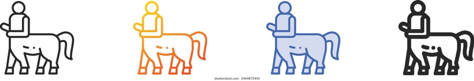 centaur icon.Thin Linear, Gradient, Blue Stroke and bold Style Design Isolated On White Background
