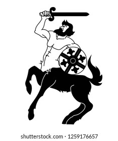 Centaur image for using as a heraldic element or as a mythological creature