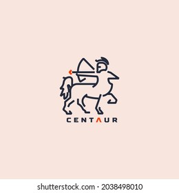 Lineares Centaur-Logo mit Spitzhelm 