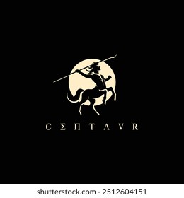 Centaur Logo mit Speer, Vektorgrafik-Design	