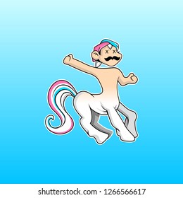 centaur , mythology creature that is half javanese character, half horse . vector