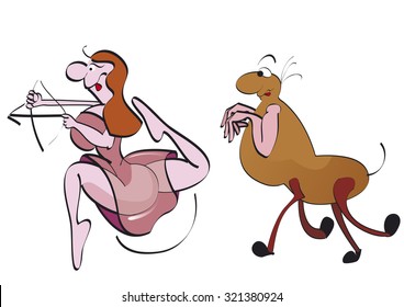 centaur pursuing a nymph