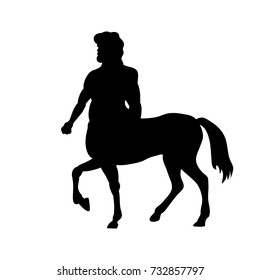 Centaur silhouette ancient mythology fantasy. Vector illustration.