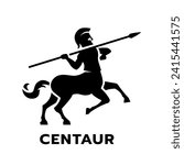 Centaur with a spear in his hands logo.