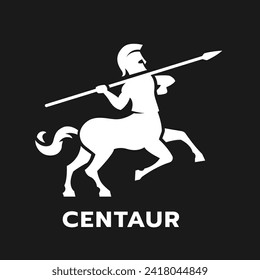 Centaur con una lanza en sus manos logo.