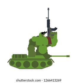 Centaur tank. Half Fighting Machine and Half Warrior. military monster. War beast  