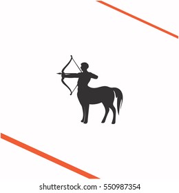 Centaur vector grey icon on white background. Centaur symbol stock   illustration. Business picture.