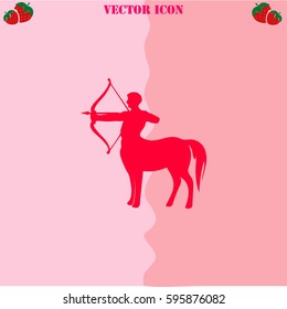 Centaur vector  icon. Strawberry Background.