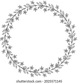 Centaurium erythraea in sketch style, medicinal plant. Common centaury or European centaury, hand drawn doodle illustration. Centaury gentian, frame or border.