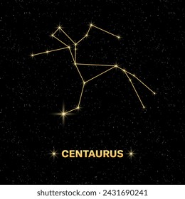 Centaurus constellation icon. Starry sky. Flat style. Vector illustration