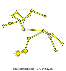 Centaurus Konstellationsgrafik, handgezeichnet, einzelne Vektorgrafik