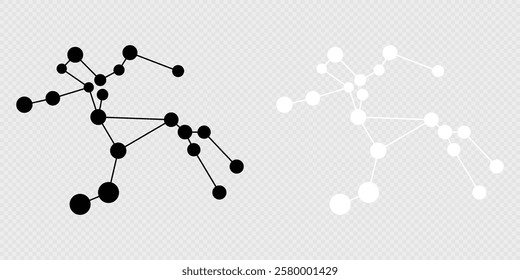 Centaurus constellation map set. Vector illustration.