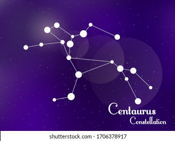 Centaurus constellation. Starry night sky. Cluster of stars, galaxy. Deep space. Vector illustration