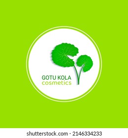 Centella Asiatica logo vector illustration. Gotu kola icon logotype template. cica plant isolated eco concept. Green leaf for organic cosmetics cover card and design, natural food and drink product.