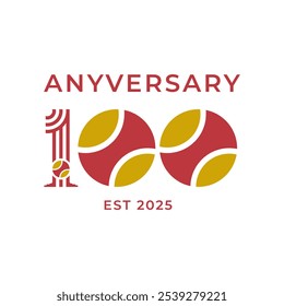 Logotipo del aniversario de la compañía del centenario con los Elementos de diseño modernos