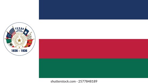 Centennial Texas Flag Vector Illustration Premium Quality