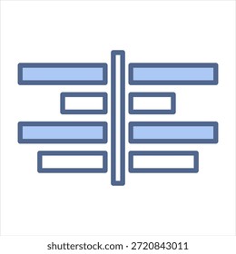 Blaue Symbolstil-Sammlung zentrieren