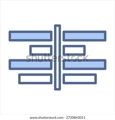Center Align Blue Icon Style Collection