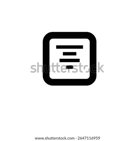 Center Align Icon Black Design