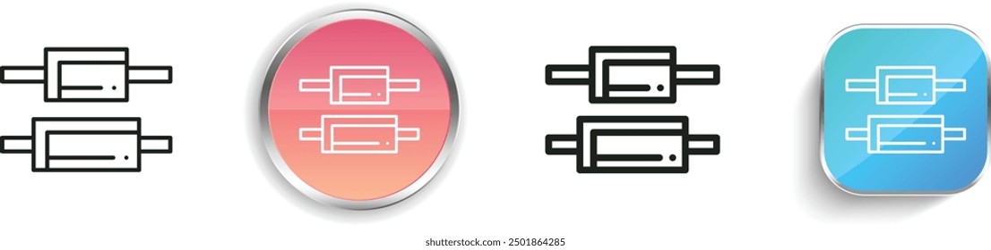 center align icon. Thin Linear, Regular and Button Style Design Isolated On White Background