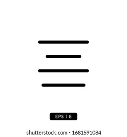Center Align Icon Vector - Line