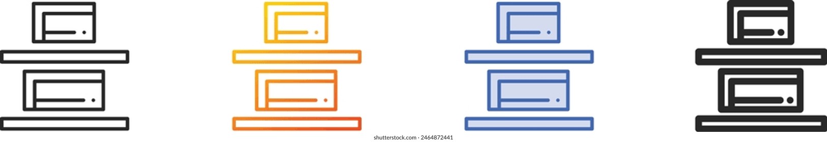 center align icon.Thin Linear, Gradient, Blue Stroke and bold Style Design Isolated On White Background