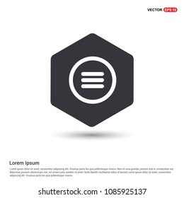 center align text icon Hexa White Background icon template