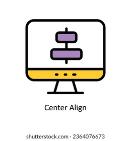 Center Align vector Filled outline Icon Design illustration. Graphic Design Symbol on White background EPS 10 File
