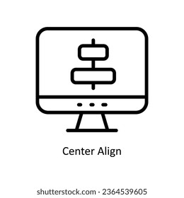 Center Align vector  outline Icon Design illustration. Graphic Design Symbol on White background EPS 10 File
