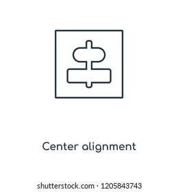 Center alignment concept line icon. Linear Center alignment concept outline symbol design. This simple element illustration can be used for web and mobile UI/UX.