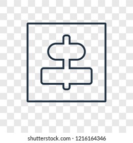 Center alignment concept vector linear icon isolated on transparent background, Center alignment concept transparency concept in outline style