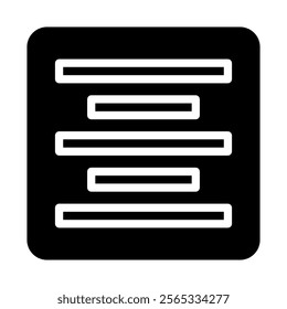 Center alignment icon. Concept of text formatting, editing, and writing.