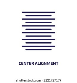 center alignment icon from geometric figure collection. Thin linear center alignment, align, text outline icon isolated on white background. Line vector center alignment sign, symbol for web and 