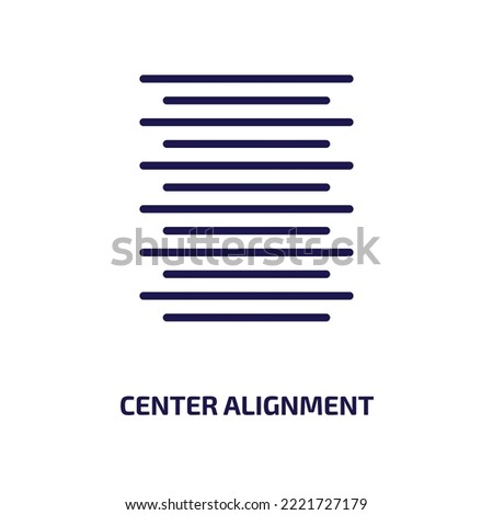 center alignment icon from geometric figure collection. Thin linear center alignment, align, text outline icon isolated on white background. Line vector center alignment sign, symbol for web and 