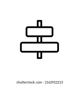 Center Alignment Icon. Line Art Style Design Isolated On White Background