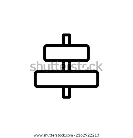 Center Alignment Icon. Line Art Style Design Isolated On White Background