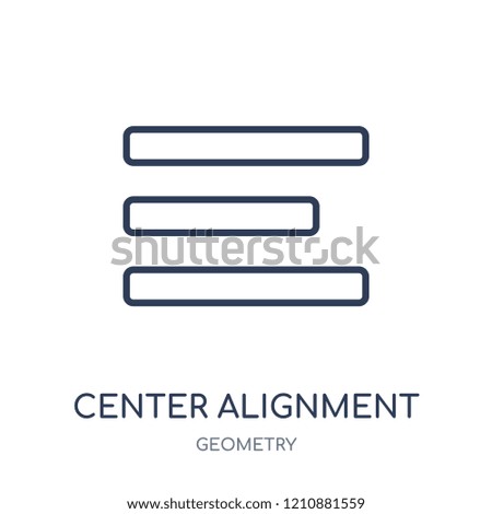 Center alignment icon. Center alignment linear symbol design from Geometry collection. Simple outline element vector illustration on white background.