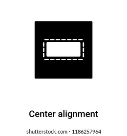 Center alignment icon vector isolated on white background, logo concept of Center alignment sign on transparent background, filled black symbol