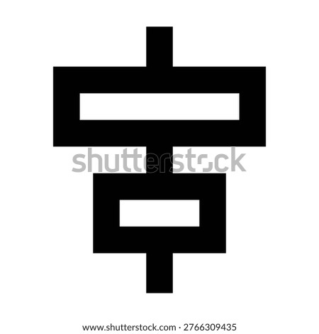 Center alignment icon for vertical and middle layout control. Perfect for text formatting, UI design, editing tools, publishing software, web interfaces, and modern digital workflows.