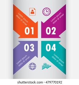 Center arrow infographics elements that focus to the business strategy.