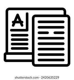 Center class icon outline vector. Course learn. School speak foreign