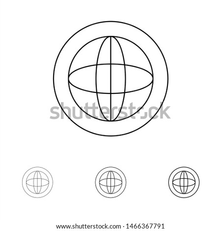 Center, Communication, Global, Help, Support Bold and thin black line icon set. Vector Icon Template background