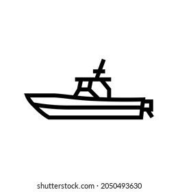 center console boat line icon vector. center console boat sign. isolated contour symbol black illustration svg