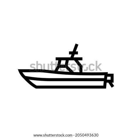 center console boat line icon vector. center console boat sign. isolated contour symbol black illustration