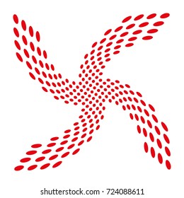 center deformed fan with points
