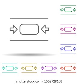 Center, editorial multi color icon. Simple thin line, outline vector of editorial design icons for ui and ux, website or mobile application