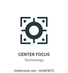 Center focus glyph icon vector on white background. Flat vector center focus icon symbol sign from modern technology collection for mobile concept and web apps design.